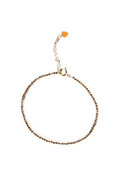 18K Yellow Gold Faceted Bead Braclet